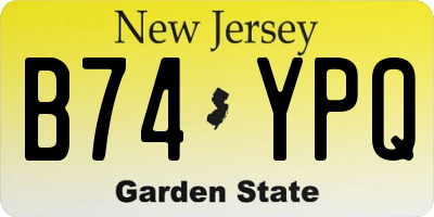NJ license plate B74YPQ