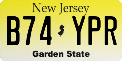 NJ license plate B74YPR