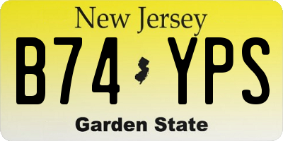 NJ license plate B74YPS