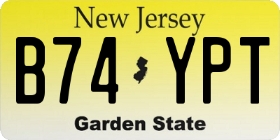 NJ license plate B74YPT