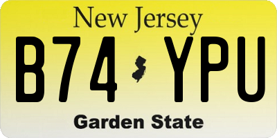 NJ license plate B74YPU