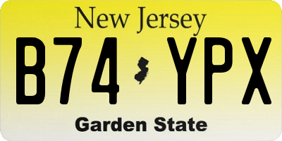 NJ license plate B74YPX