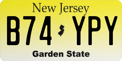 NJ license plate B74YPY