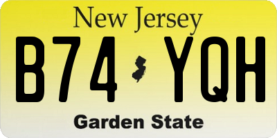 NJ license plate B74YQH