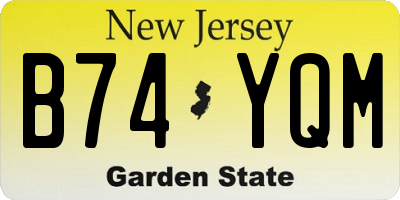 NJ license plate B74YQM