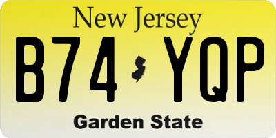NJ license plate B74YQP