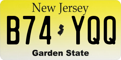 NJ license plate B74YQQ