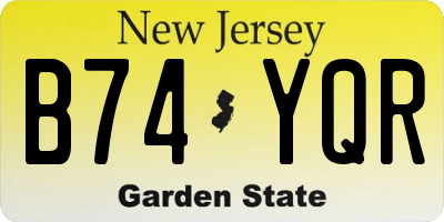 NJ license plate B74YQR