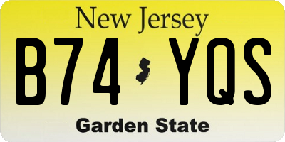 NJ license plate B74YQS