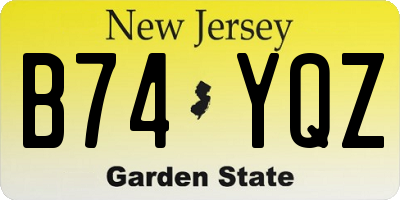 NJ license plate B74YQZ