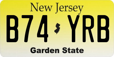 NJ license plate B74YRB