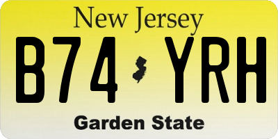 NJ license plate B74YRH