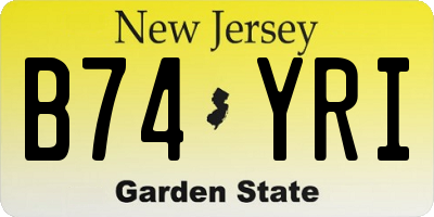NJ license plate B74YRI