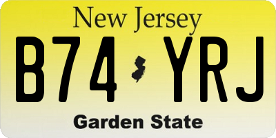 NJ license plate B74YRJ