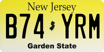 NJ license plate B74YRM