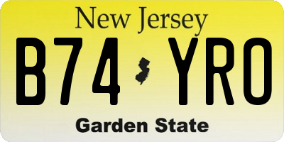 NJ license plate B74YRO