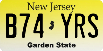 NJ license plate B74YRS