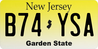 NJ license plate B74YSA