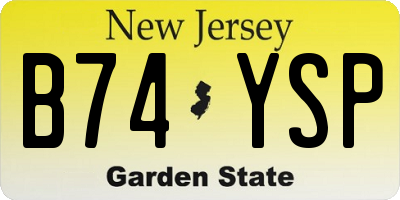 NJ license plate B74YSP