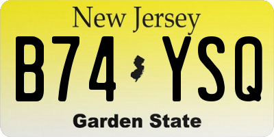 NJ license plate B74YSQ