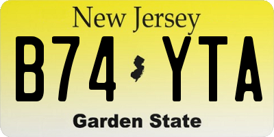 NJ license plate B74YTA