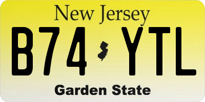 NJ license plate B74YTL
