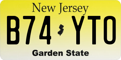 NJ license plate B74YTO
