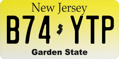 NJ license plate B74YTP