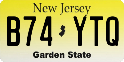 NJ license plate B74YTQ
