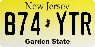NJ license plate B74YTR