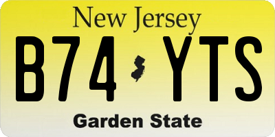 NJ license plate B74YTS