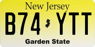 NJ license plate B74YTT