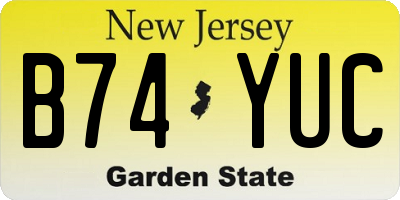 NJ license plate B74YUC