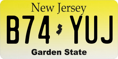 NJ license plate B74YUJ