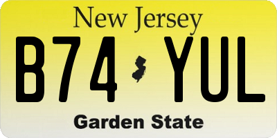 NJ license plate B74YUL