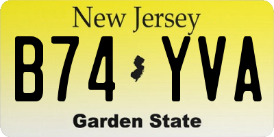 NJ license plate B74YVA