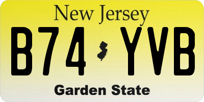 NJ license plate B74YVB