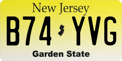 NJ license plate B74YVG