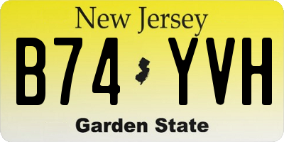 NJ license plate B74YVH