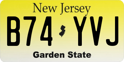 NJ license plate B74YVJ