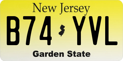 NJ license plate B74YVL