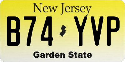 NJ license plate B74YVP