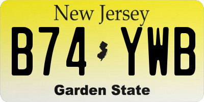NJ license plate B74YWB