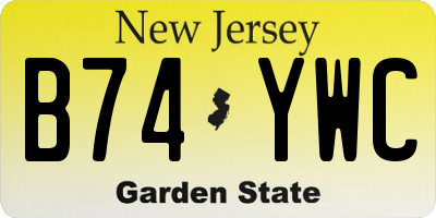 NJ license plate B74YWC