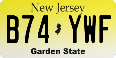 NJ license plate B74YWF