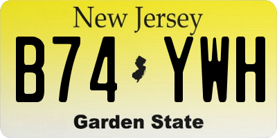 NJ license plate B74YWH