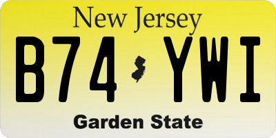 NJ license plate B74YWI