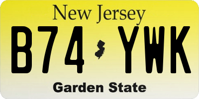 NJ license plate B74YWK