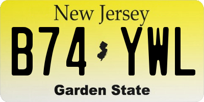 NJ license plate B74YWL