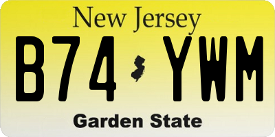 NJ license plate B74YWM